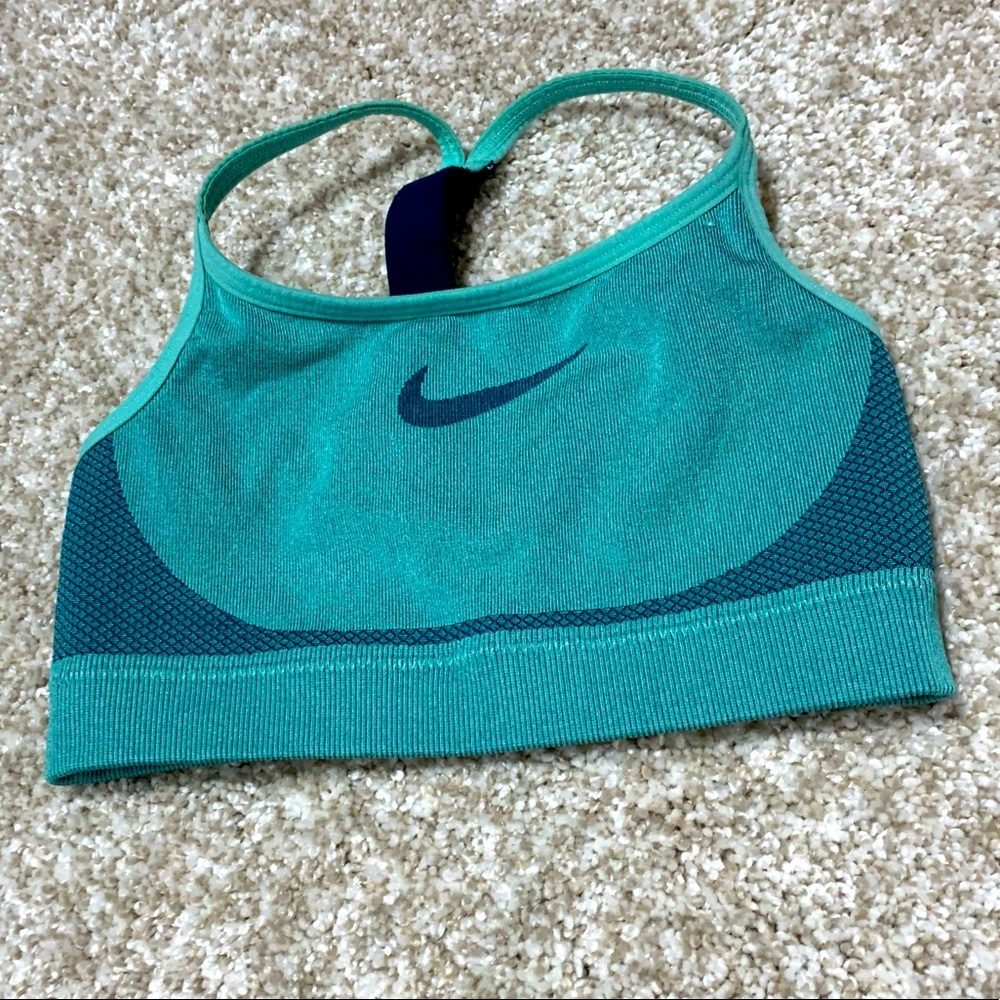 Nike teal/blue girls sports bra, size XS